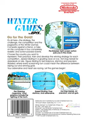Winter Games (USA) (Rev 1) box cover back